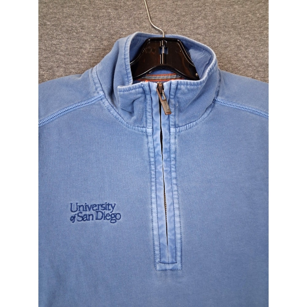 Tommy Bahama Mens Jacket M Blue Knit 1/4 Zip University San Diego Resort Casual - Picture 1 of 8